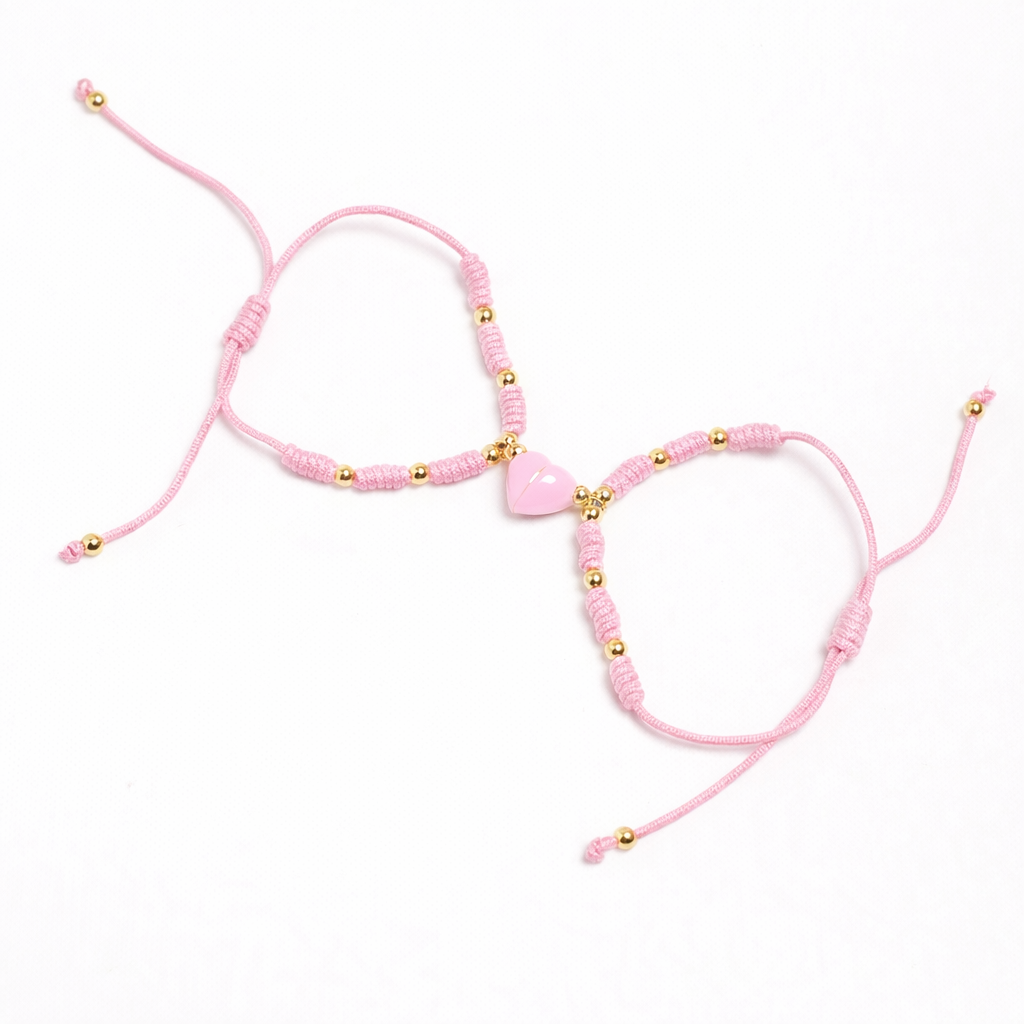 21916 Adjustable Pink Bracelet with Heart